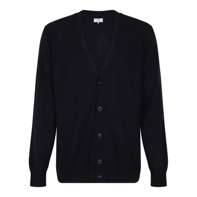 Maison Margiela Blue Cashmere Wool Sweaters In Black
