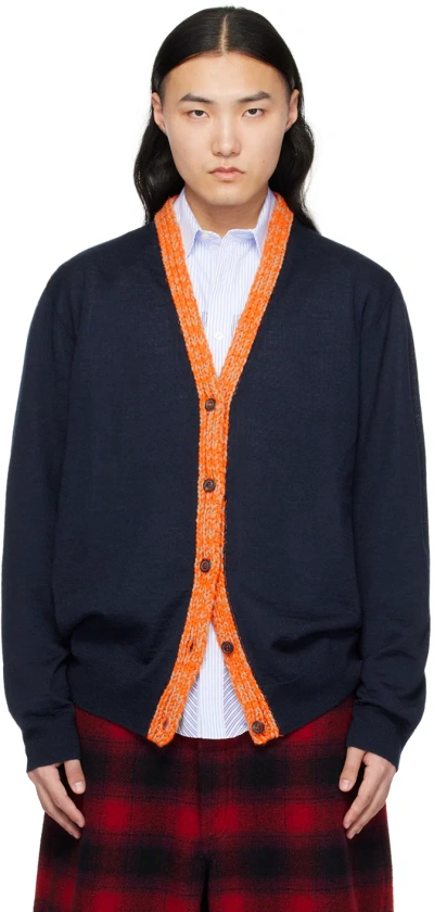 Maison Margiela Blue Contrast Cardigan In 524f Blue