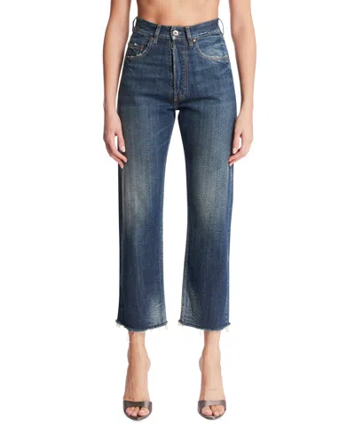Maison Margiela Blue Cotton Cropped Jeans