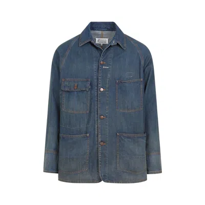 Maison Margiela Blue Cotton Jacket For Men | Ss24 Collection