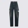 Maison Margiela Blue Cotton Jeans In Black