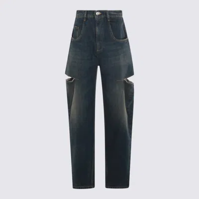 Maison Margiela Blue Cotton Jeans In Black