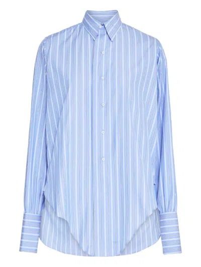 Maison Margiela Thom Browne Light-blue Cotton Shirt In Black