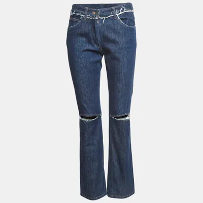 Pre-owned Maison Margiela Blue Denim Distressed Jeans L/waist28"