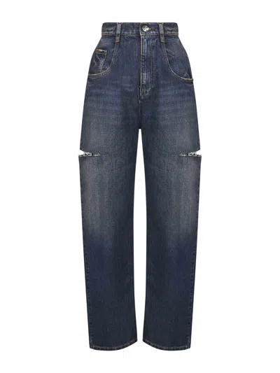 Maison Margiela Blue Denim Slash Details Jeans