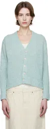 Maison Margiela Blue Gardening Hemp Knit Cardigan In 545 Light Blue