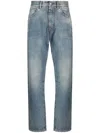 Maison Margiela Relaxed Straight-leg Denim Trousers With Subtle Whiskering In Blue