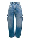Maison Margiela Blue Jeans With Cut-out Details And Faded Effect In Denim Woman In Blue