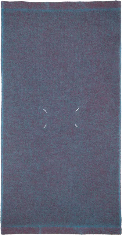 Maison Margiela Virgin Wool Scarf In Blue