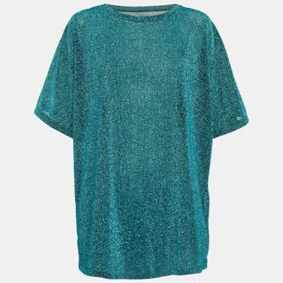 Pre-owned Maison Margiela Blue Lurex Knit T-shirt M