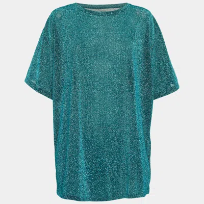 Maison Margiela Blue Lurex Knit T-shirt In Green