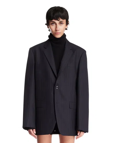 Maison Margiela Blue Pinstripe Wool Jacket