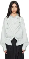 Maison Margiela Layered Shirt With Chest Pocket And Peplum Hem In 500 Light Blue