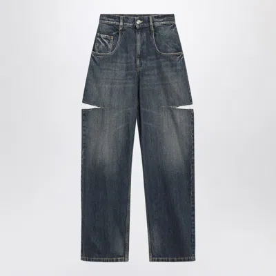 Maison Margiela Blue Ripped Washed Jeans In White