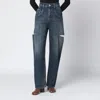 Maison Margiela High-waisted Jeans With Side Rips In Blue
