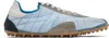Maison Margiela Quilted Low-top Sneakers With Suede Overlays And Gum Rubber Sole In Blue