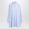 Maison Margiela Blue Striped Shirt In Cotton Poplin