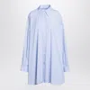 Maison Margiela Blue Striped Shirt In Cotton Poplin In Blue
