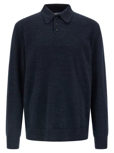 MAISON MARGIELA BLUE SUEDE PATCH POLO