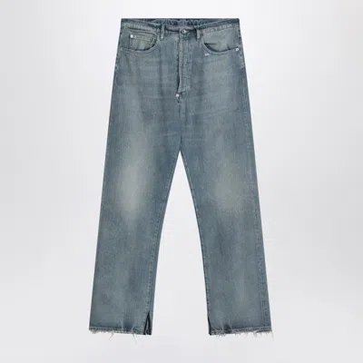Maison Margiela Blue Washed-effect Jeans With Buckle