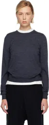Maison Margiela Blue Wool Sweater In Gray