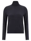 Maison Margiela Wool Turtleneck Sweater Sweaters And Cardigans Blue In Black