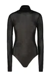 Maison Margiela Maison Martin Margiela Women Body Collo Alto Semitrasparente In Black