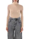 Maison Margiela Natural Crewneck Bodysuit In Beige