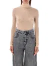 Maison Margiela Natural Crewneck Bodysuit In Neutrals