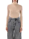 Maison Margiela Natural Crewneck Bodysuit In Nude