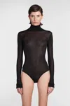 Maison Margiela Maison Martin Margiela Women Body Collo Alto Semitrasparente In Black