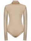 Maison Margiela Long-sleeved Bodysuit With Turtleneck And Stitch Detailing In Multi