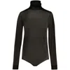 Maison Margiela Four-stitch Sheer Bodysuit In Black