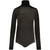 Maison Margiela Four-stitch Sheer Bodysuit In Black