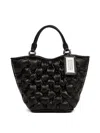 Maison Margiela Quilted Lambskin Handbag With Silver-tone Hardware In Black