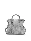 Maison Margiela Textured Leather Shoulder Bag And Strap In White
