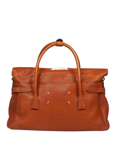 Maison Margiela 5ac Handbag In Vintage Leather Cognac Color In Brown