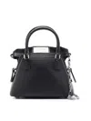 Maison Margiela 5ac Micro Black Shoulder Bag With Logo Label In Grainy Leather Woman In Black