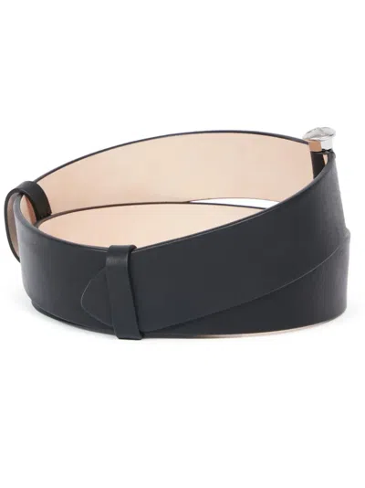 Maison Margiela Bolt-detail Leather Belt In Black