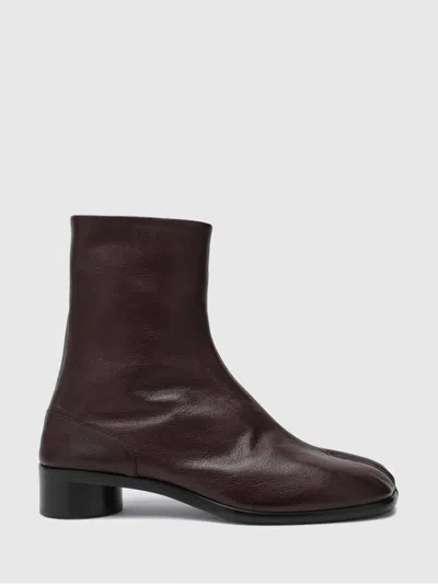 Maison Margiela Brown Leather Tabi Ankle Boots