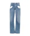 Maison Margiela Blue Jeans With Contrast Pockets In Blue