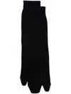 Maison Margiela Jersey-wool Tabi Crew-length Socks In Black