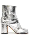 Maison Margiela Silver Tabi Leather Boots In Silver