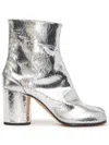 Maison Margiela Silver Tabi Leather Boots In Silver
