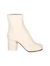 Maison Margiela Ankle-length Tabi Toe Boots In Soft Nappa Leather In White