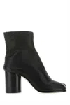 Maison Margiela Glossy Black Split-toe Ankle Boots With Mid-height Block Heel In Black