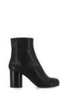 Maison Margiela Ankle Boots In Premium Sheepskin Leather With Unique Toe Design And Chunky Heel In Black