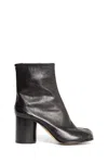 Maison Margiela Tabi 80mm Leather Ankle Boots In Black