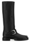 Maison Margiela Knee-high Tabi Boots Featuring Buckle Detail In Black