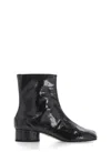 Maison Margiela Gunmetal Tabi Mirror Boots In Black